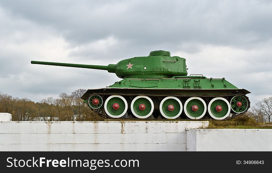 Soviet medium tank T-34. Monument of World War II, Russia