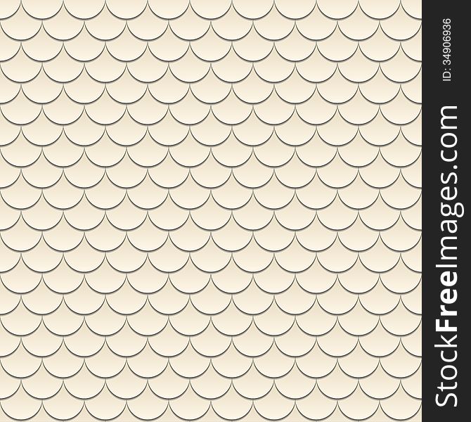 Abstract geometrical seamless pattern with beige fish scale