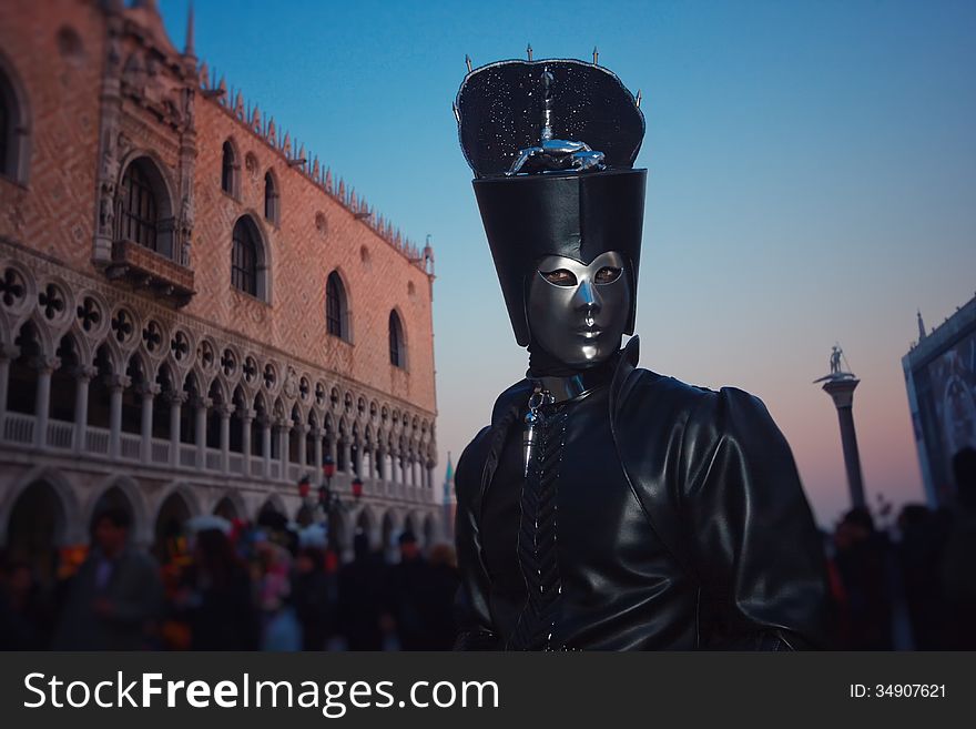 Dark and mysterious mask in Venice, Italy. Dark and mysterious mask in Venice, Italy