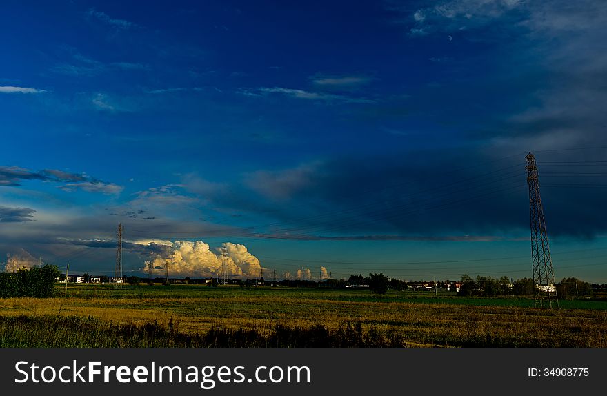 A sunset in the country of Friuli. A sunset in the country of Friuli