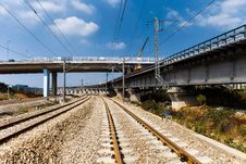 Railroad And Viaduct Royalty Free Stock Images