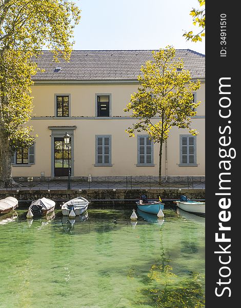 The outflow from the Lake of Annecy in France. The outflow from the Lake of Annecy in France.