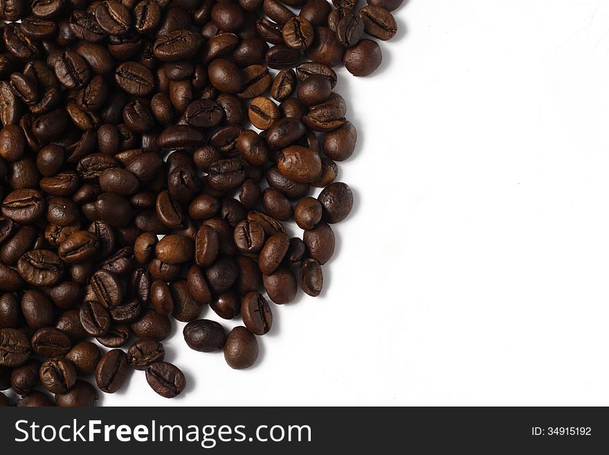 For background or design element, Coffee Beans on white