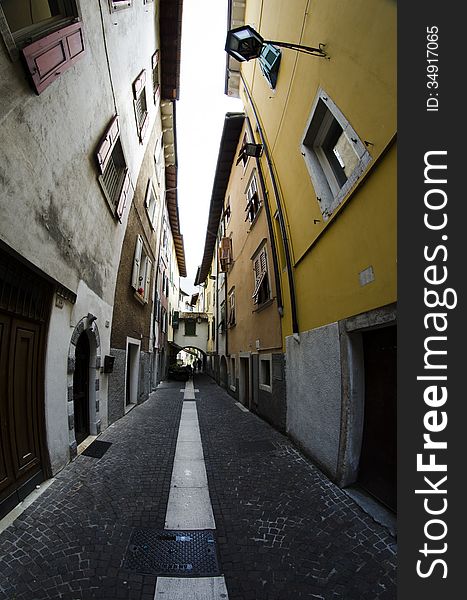 Street of the medieval old town of Verona. Street of the medieval old town of Verona