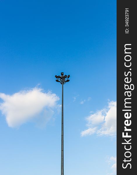 Street Light On The Blue Sky With Cloud