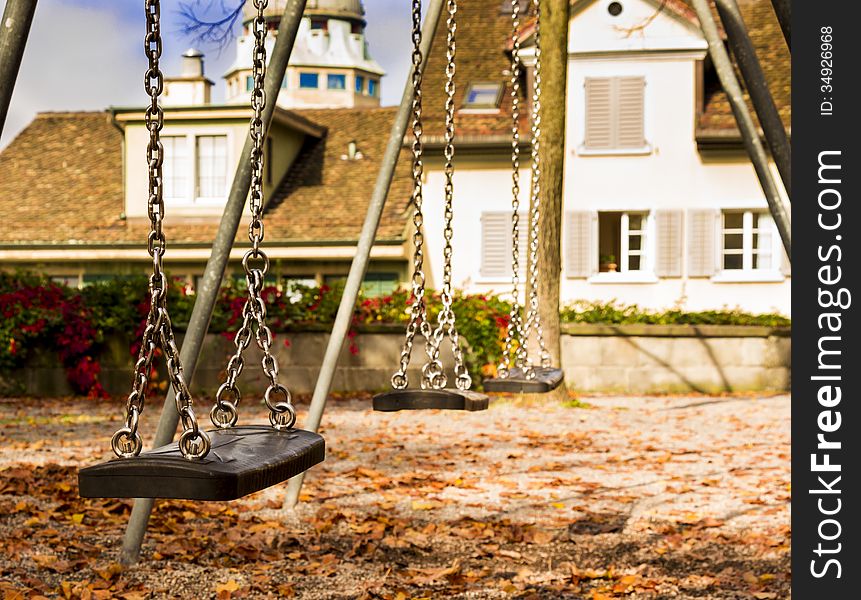 Lonely Swing In A Park