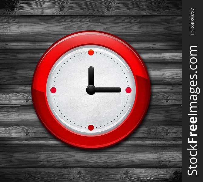 Red watch. Clock