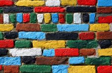 Multicolored Brick Wall Royalty Free Stock Photo