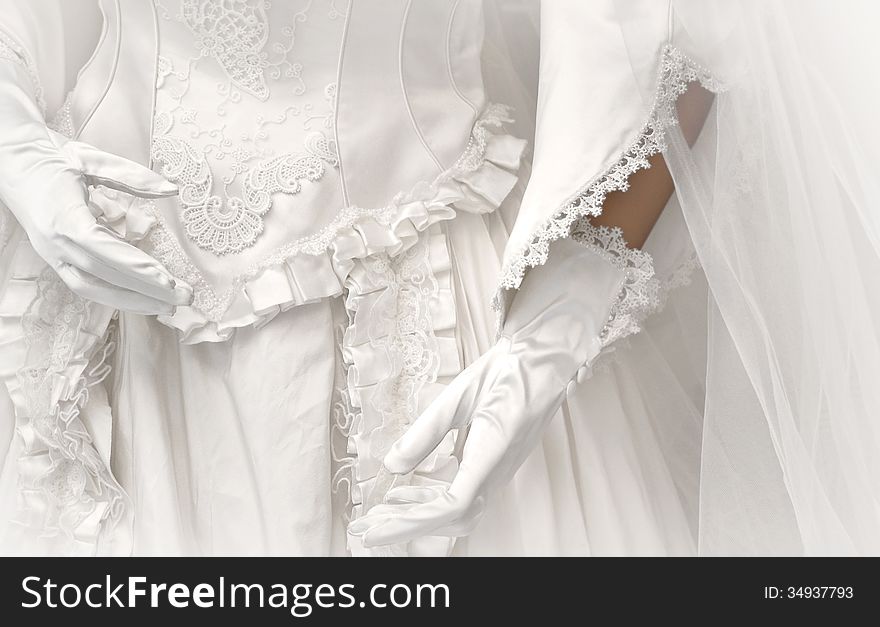 Part of embellished vintage wedding dress. Part of embellished vintage wedding dress
