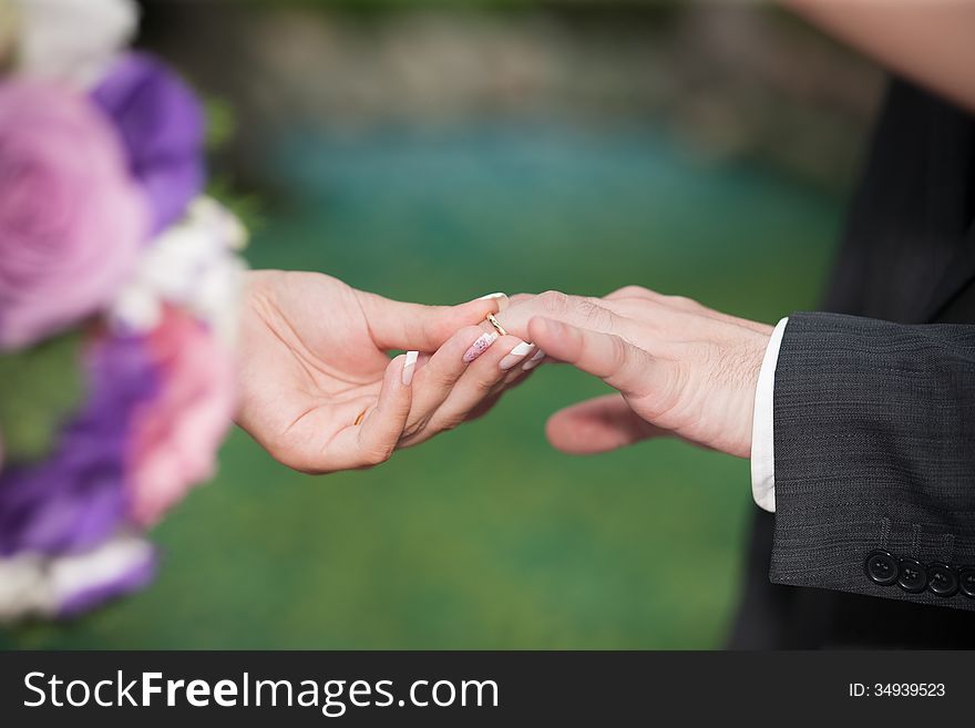 Groom And Bride Hands