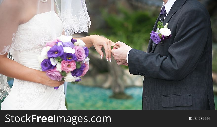 Groom And Bride Hands