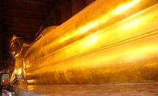 Reclining Buddha Gold Statue Stock Image Reclining Buddha Gold Statue Stock Image
