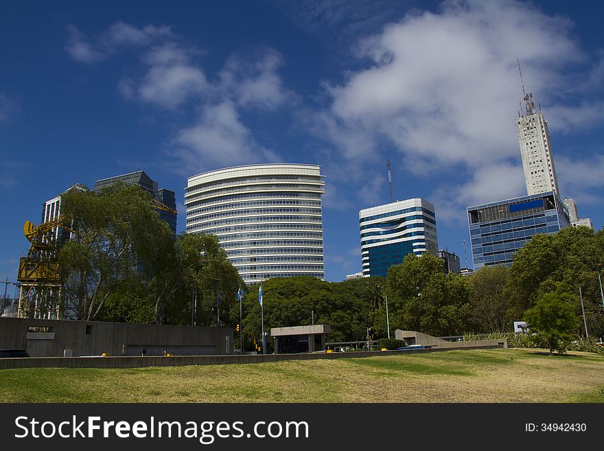 Office and residential buildings and  of Puerto Madero in Buenos