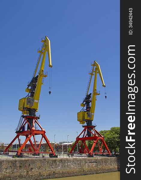 Old Crane Of Puerto Madero In Buenos Aires