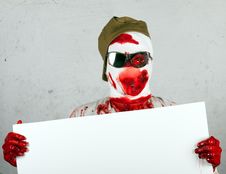 Scary Bloody Zombie Wearing A Cap And Glasses Stock Images Scary Bloody Zombie Wearing A Cap And Glasses Stock Images