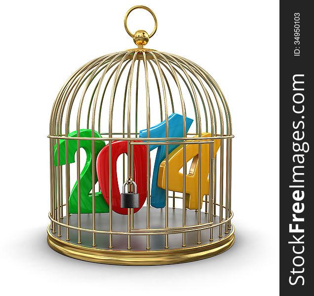 Gold Cage with 2014 &x28;clipping path included&x29