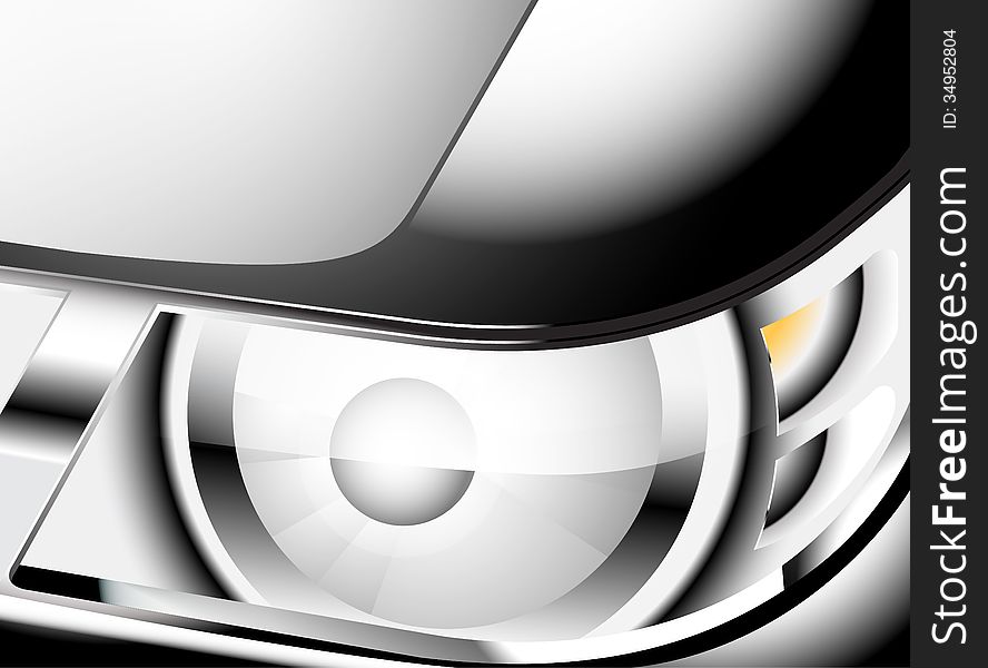 Close up car headlight