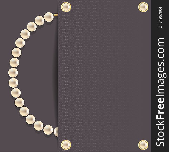 Stylish dark background with pearl necklace. Vector illustration. Stylish dark background with pearl necklace. Vector illustration.