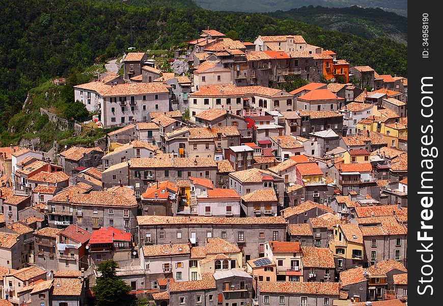 Mountain village in the Apennines. Itay. Calabria. Mountain village in the Apennines. Itay. Calabria.