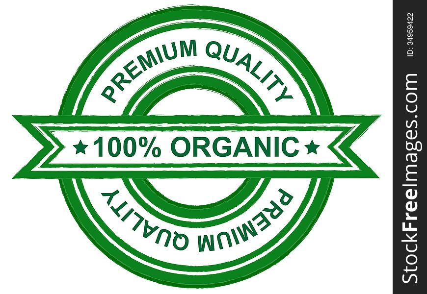 Premium quality organic badge isolated.
