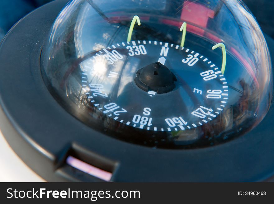 Photo of mariner's compass. Close up. Photo of mariner's compass. Close up