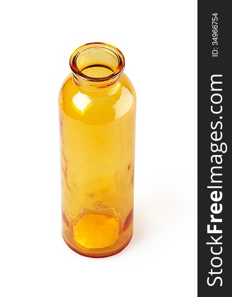 Yellow Glass Bottle With Clipping Path