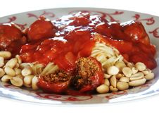 Pasta With Tomato Sauce And Meat Balls Stock Photos Pasta With Tomato Sauce And Meat Balls Stock Photos