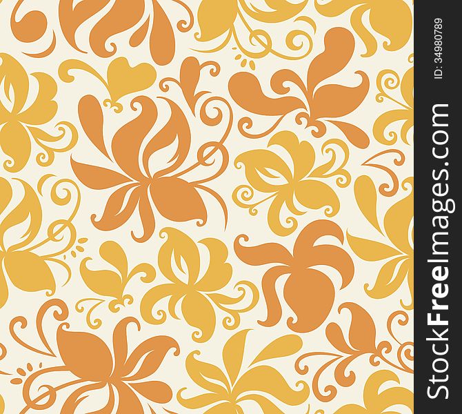 Seamless Colored Pattern With Floral Background