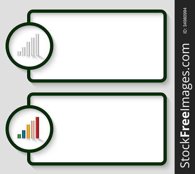 Two vector text frame with graph. Two vector text frame with graph