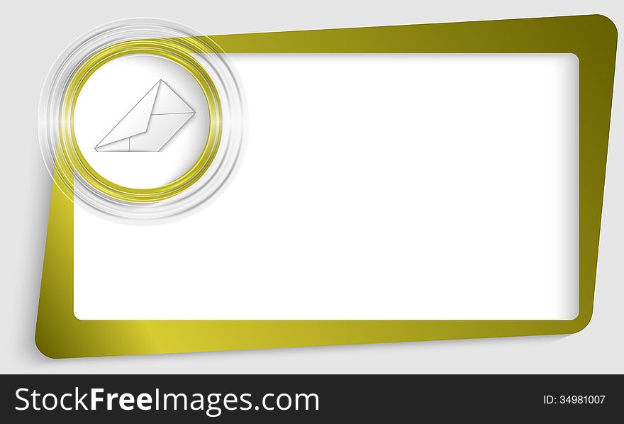 Green abstract text frame and transparent circle with envelope