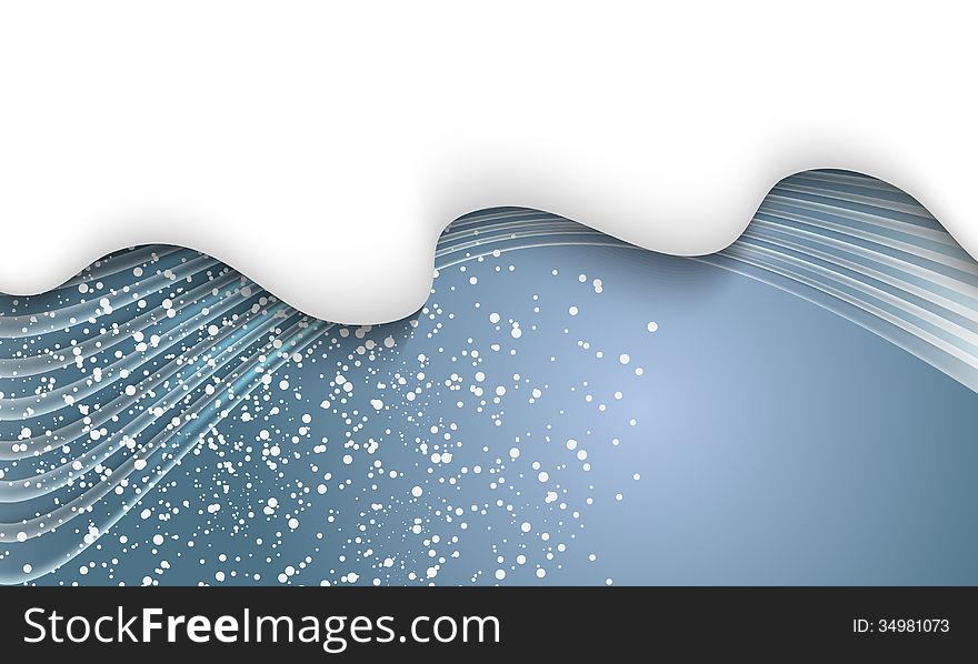 Blue abstract background with falling snow