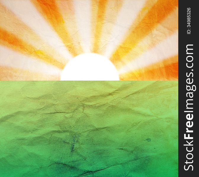 Abstract Background With The Sun And The Earth