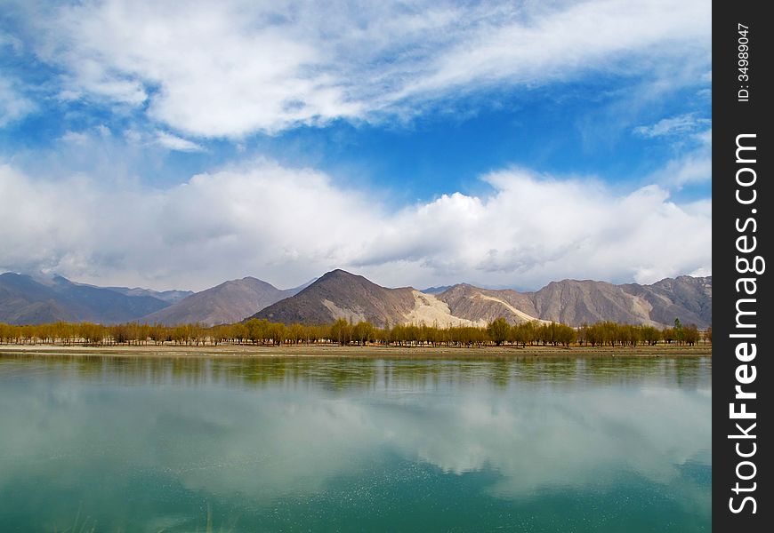 Lhasa River In Tibet