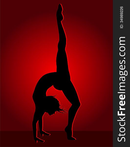 Flexible dancing girl. Vector illustration
