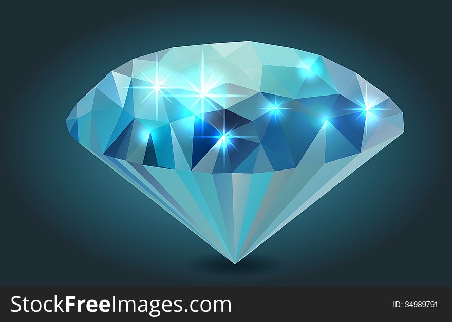 Vector Polygonal Diamond Illustration,