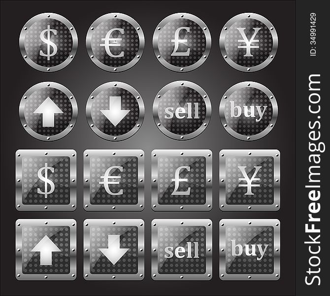 Set of icons for forex theme, vector eps 10 illuctration. Set of icons for forex theme, vector eps 10 illuctration