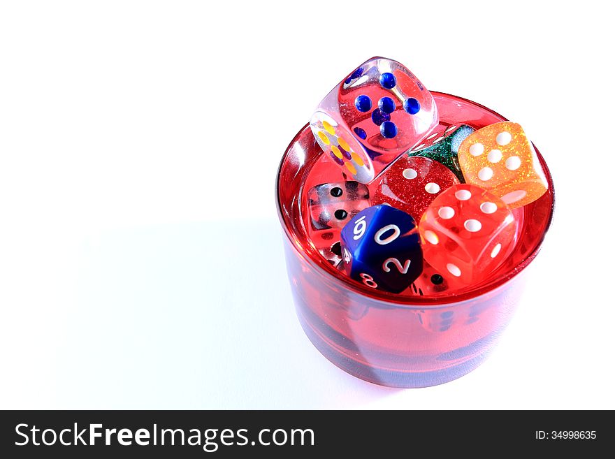 Dices in a red cup