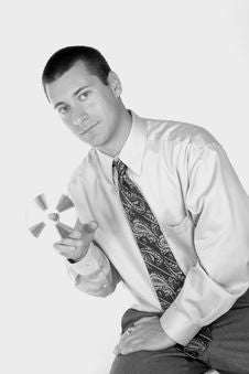 Black And White Guy With Cd Stock Images