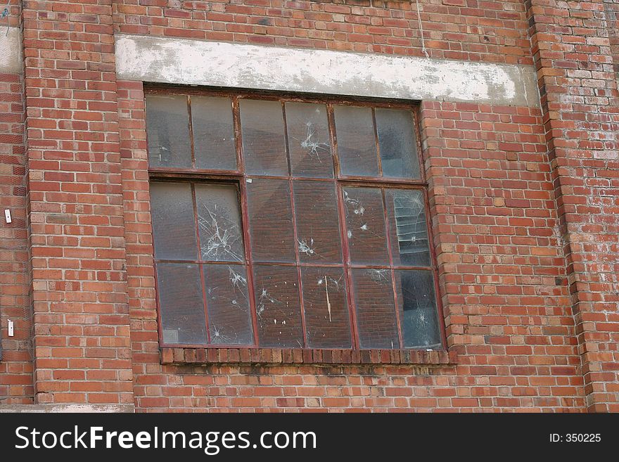 Old Broken Window in Liverpool Warehouse. Old Broken Window in Liverpool Warehouse