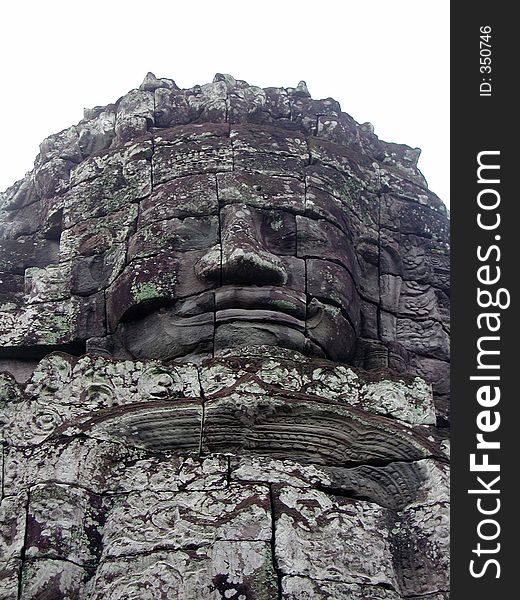 A stone face in Ankor Wat, Cambodia