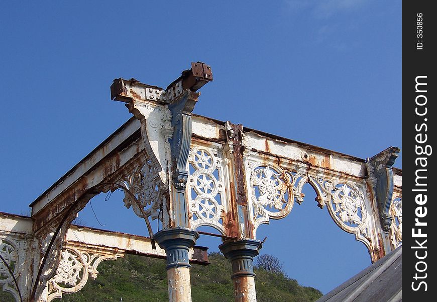 Rusty support of the pier at Llandudno, Wales. Rusty support of the pier at Llandudno, Wales