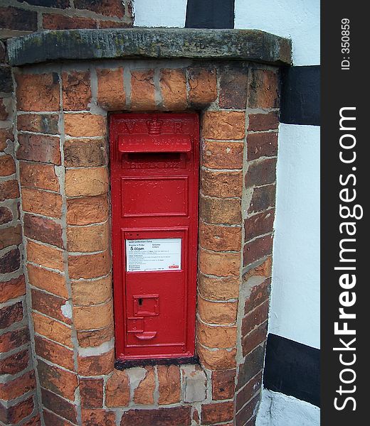 A victorian postbox in a Cheshire village. A victorian postbox in a Cheshire village