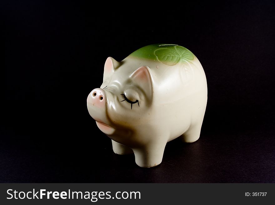 An isolated piggy bank