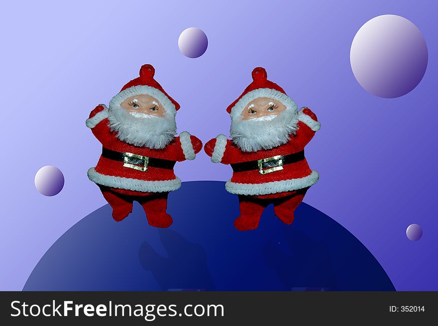 Planets and Santa Claus for merry christmas. Planets and Santa Claus for merry christmas