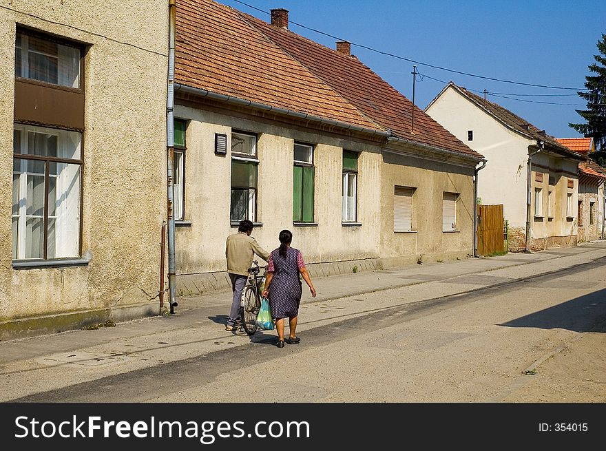 Street In Hungarian Town