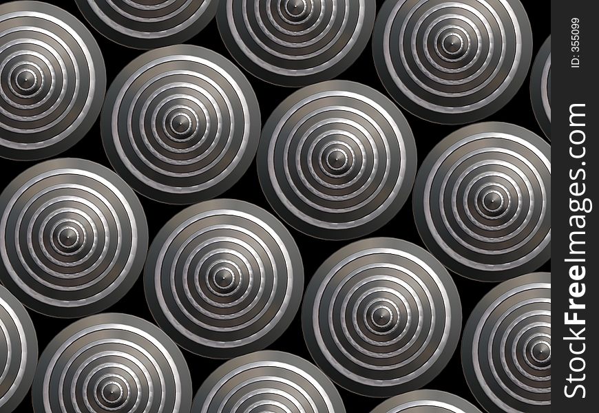 3D - Urban metallic buttons pattern. 3D - Urban metallic buttons pattern