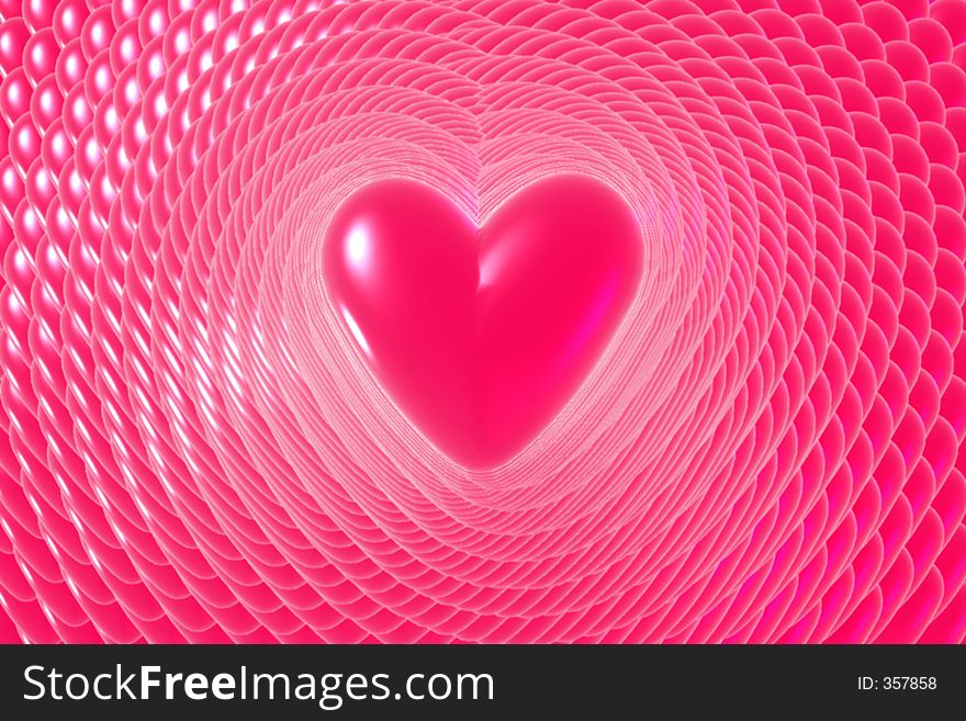 3D Illustration of hearts. 3D Illustration of hearts