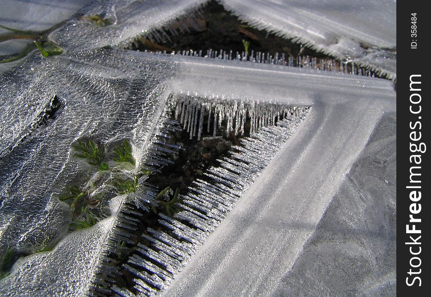 First winter picture on a frozen pool. First winter picture on a frozen pool