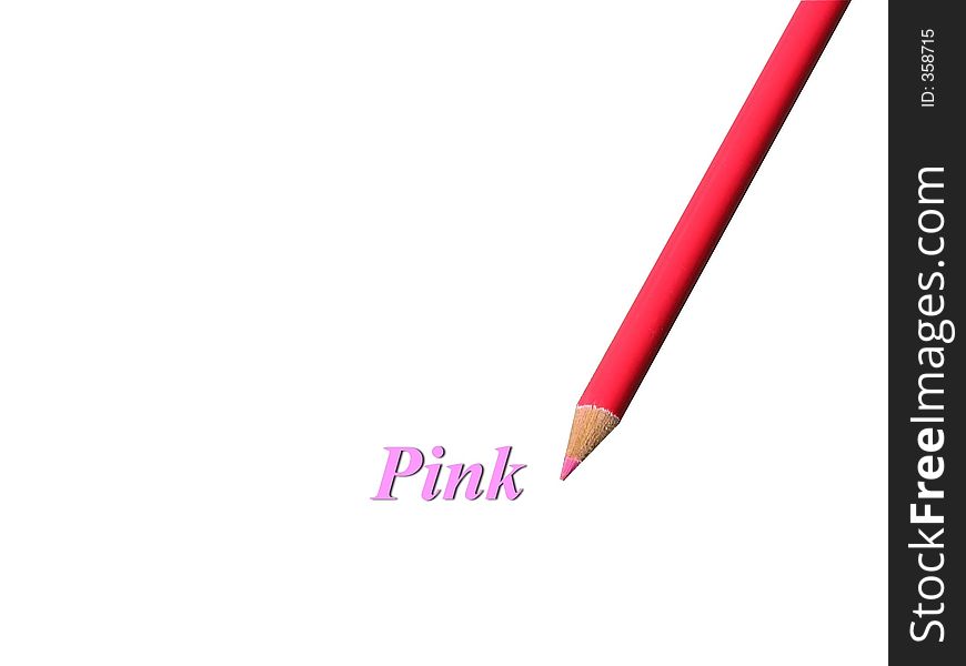 Closeup of a pink colored pencil over white. Isolated. The picture is excellent for the kids learning process at the elementary school and/or pre-shool level. Closeup of a pink colored pencil over white. Isolated. The picture is excellent for the kids learning process at the elementary school and/or pre-shool level.