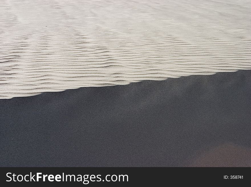 Ripples on top of a sand dune. Ripples on top of a sand dune.